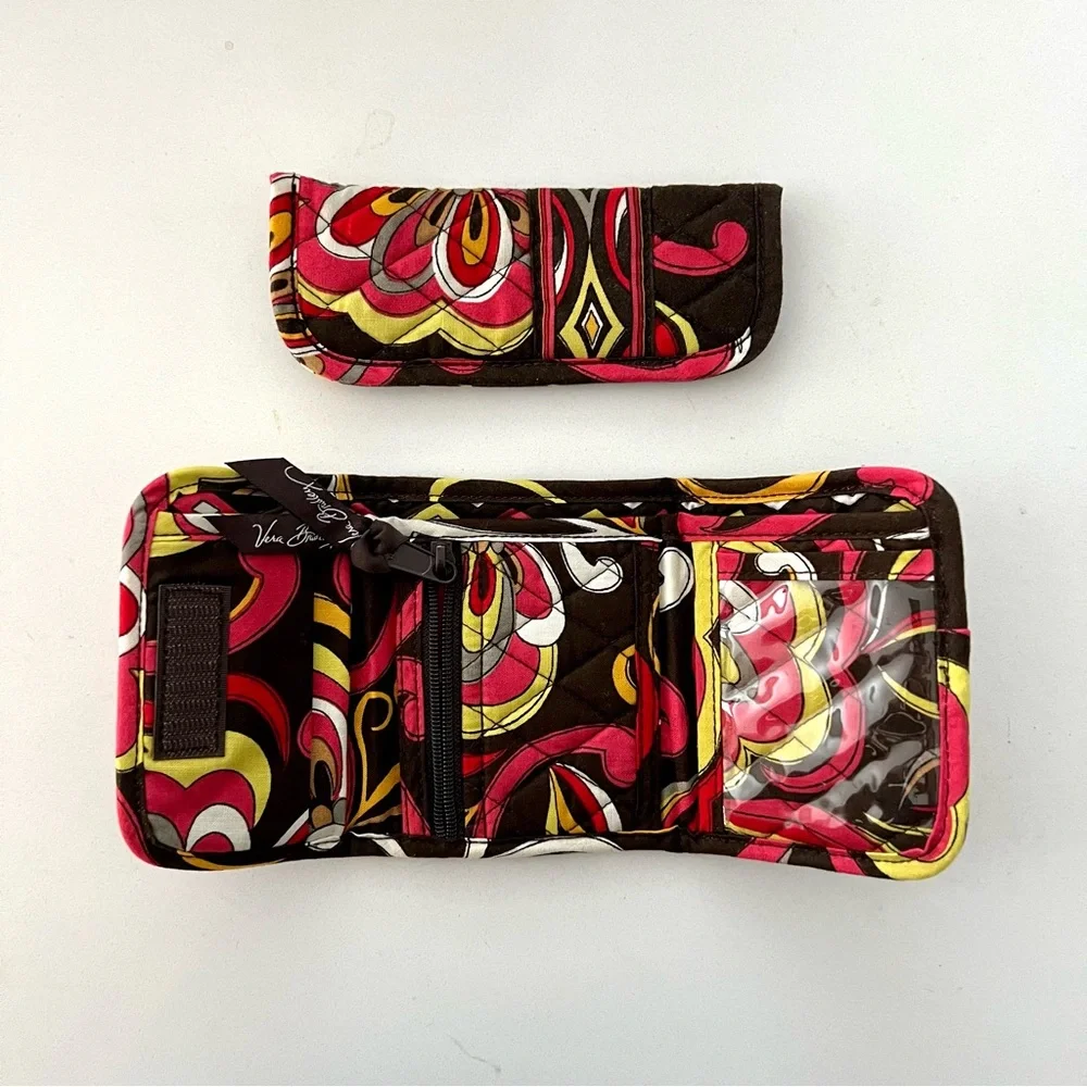 VERA BRADLEY Large Laptop School Bag Purse Wallet Eye Case Floral Paisley Print